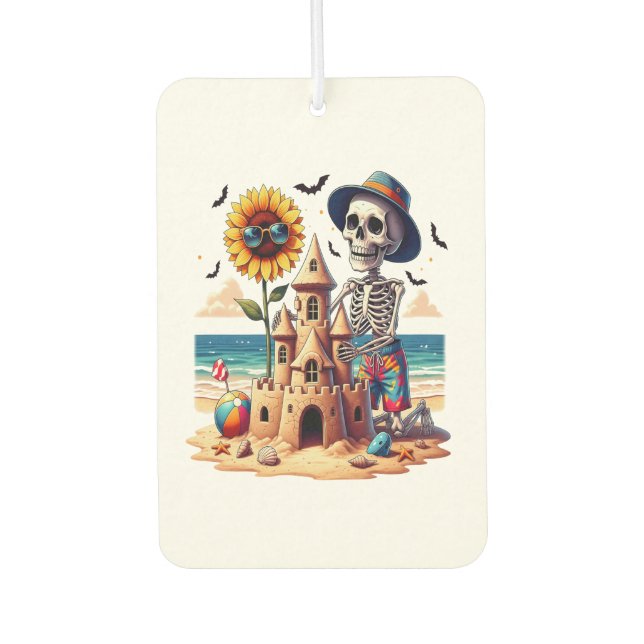 Cooles Skelett am Strand Autolufterfrischer (Vorderseite)