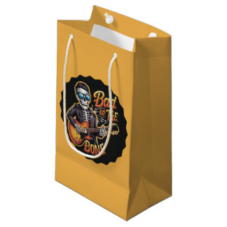 Cooles Skelett Bad to Bone mit Gitarre Kleine Geschenktüte