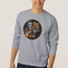 Cooles Skelett Bad to Bone mit Gitarre Sweatshirt