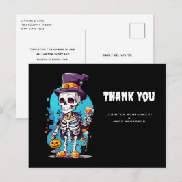 Cooles Skelett in einem Top Hat Halloween Vielen D Postkarte