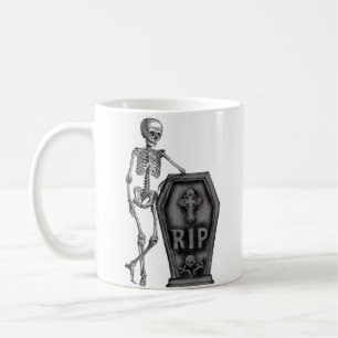 Cooles Skelett mit Sarg Kaffeetasse