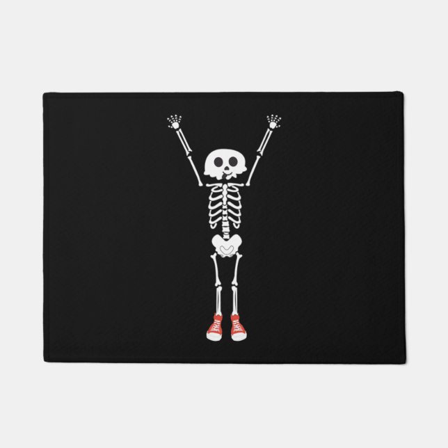 Cooles Skelettdesign Halloween Fußmatte (Vorderseite)