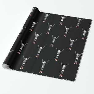Cooles Skelettdesign Halloween Geschenkpapier