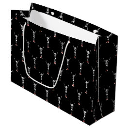 Cooles Skelettdesign Halloween Große Geschenktüte