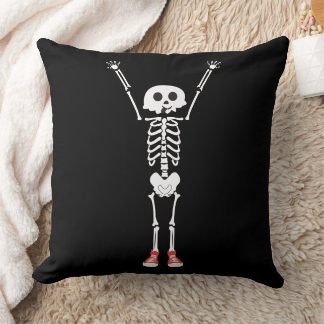 Cooles Skelettdesign Halloween Kissen (Decke)