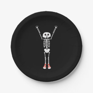 Cooles Skelettdesign Halloween Pappteller