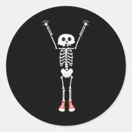 Cooles Skelettdesign Halloween Runder Aufkleber