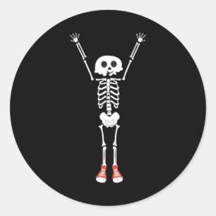 Cooles Skelettdesign Halloween Runder Aufkleber