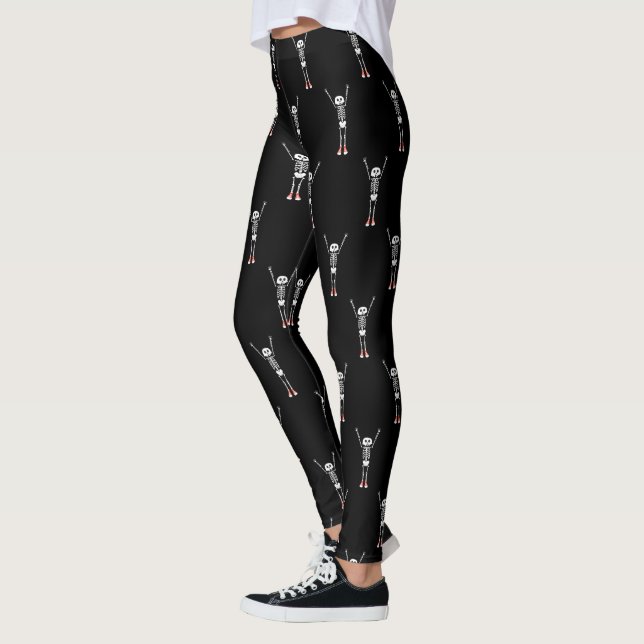 Cooles Skelettmuster Leggings (Links)