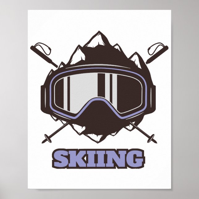 Cooles Skihelm Poster (Vorne)