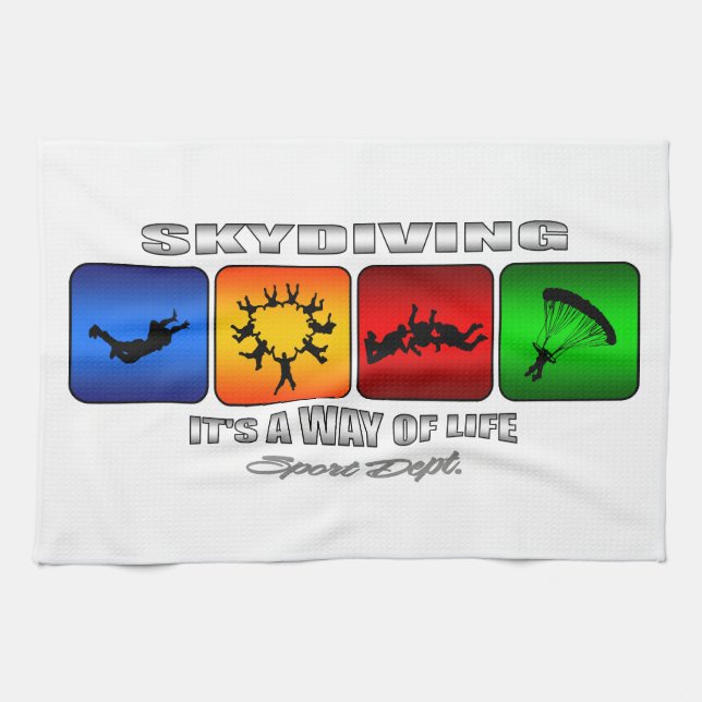 Cooles Skydiving ist es eine Lebensart Küchentuch (Horizontal)