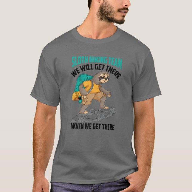 Cooles Sloth Wanderteam | Funny Lazy Backpacking S T-Shirt (Vorderseite)