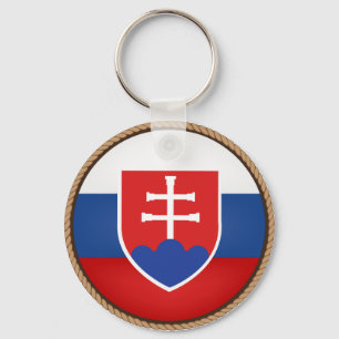Cooles Slowakei-Flaggen-Siegel Schlüsselanhänger