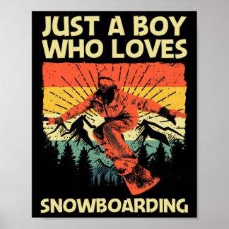 Cooles Snowboarddesign für Jungen Kinder Snowboard Poster