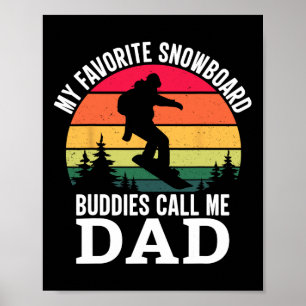Cooles Snowboarddesign Vater Snowboard Snowboard S Poster