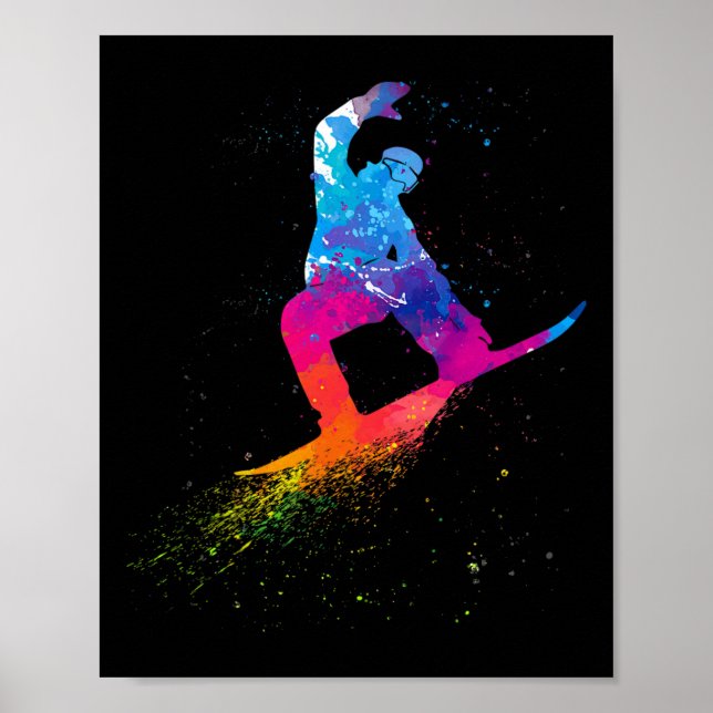 Cooles Snowboarden für Männer Frauen Kinder Snowbo Poster (Vorne)