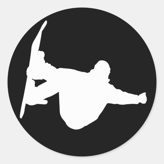 Cooles Snowboarden Runder Aufkleber (Vorderseite)