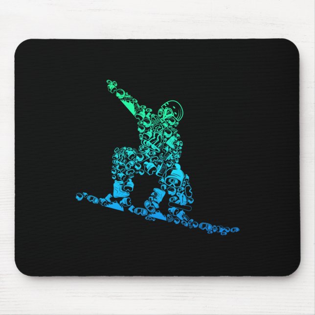 Cooles Snowboarder-Apparel und Geschenkideen Männe Mousepad (Vorne)