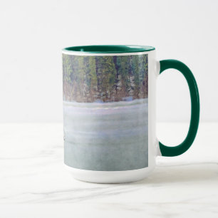 Cooles Snowmobiler am Eissee Wintersportthema Tasse