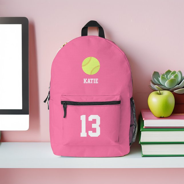 Cooles Softball als Personalisiert Bedruckter Rucksack (Von Creator hochgeladen)