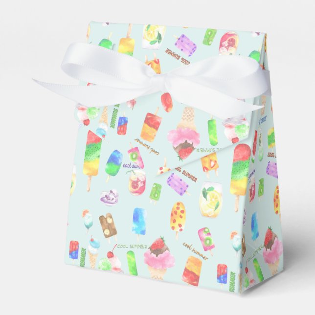 cooles Sommereis, Popice und kaltes Getränk Geschenkschachtel (Vorderseite)
