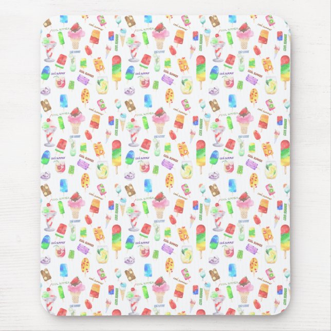 cooles Sommereis, Popice und kaltes Getränk Mousepad (Vorne)