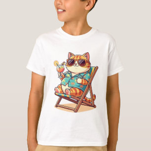 Cooles Sommerkatzen-Kinder-T-Shirt - Cartoon-Katze T-Shirt