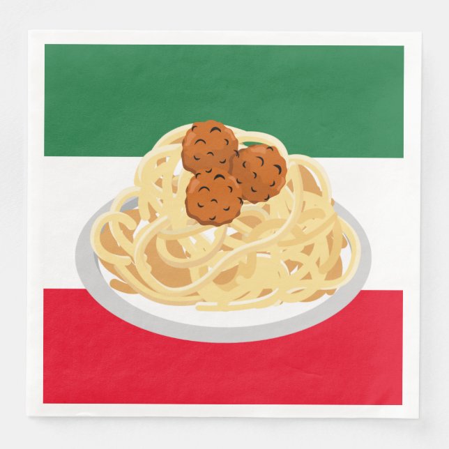 cooles Spaghetti-Fleischbällchen Party Serviette (Vorderseite)