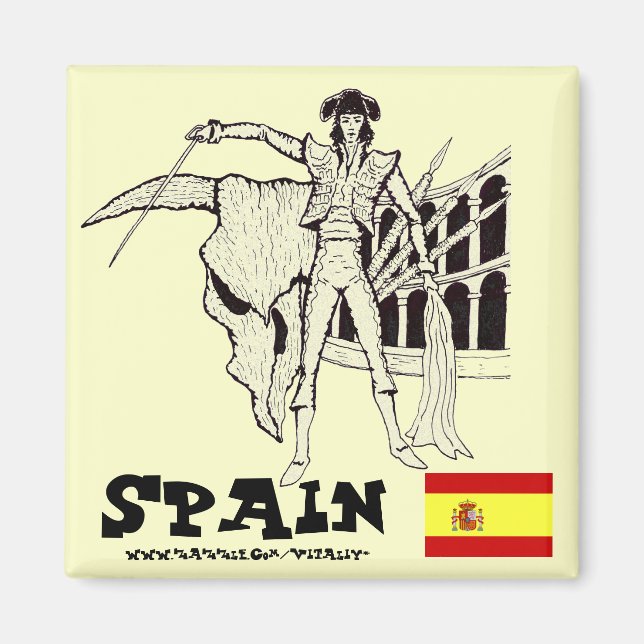 Cooles Spanien - Grafikdesign Magnet (Vorne)