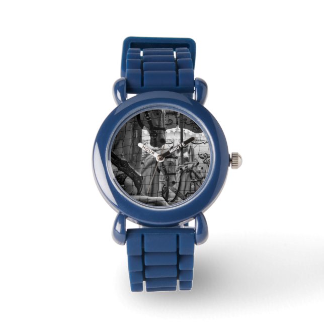 Cooles, städtisches, modernes Foto von Karussell-P Armbanduhr (Vorderseite)