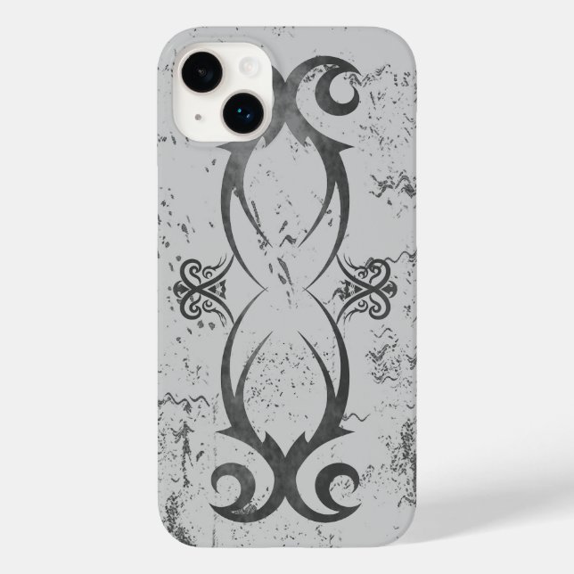 Cooles Stamm Tattoo Black on White Grunge Dauerhaf Case-Mate iPhone 14 Plus Hülle (Rückseite)