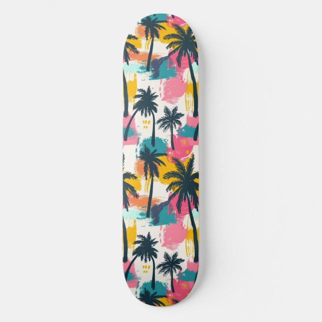 Cooles Summer Beach Palm Design Skateboard (Vorderseite)