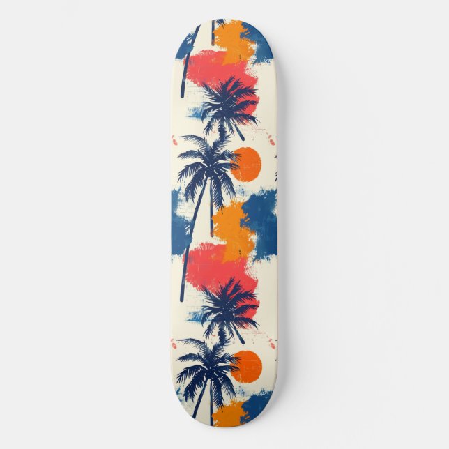 Cooles Summer Beach Palm Design Skateboard (Vorderseite)