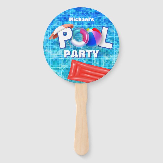 Cooles Summer Pool Party Schwimmen Wasserspass Fächer (Vorderseite)