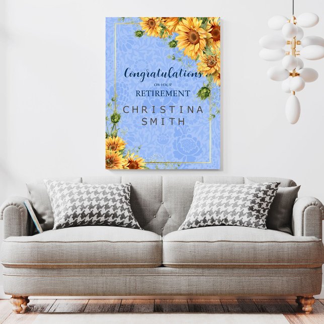 Cooles Summer Sunflower Watercolor Party für die V Poster (Cool Summer Sunflower Watercolor Retirement Party)