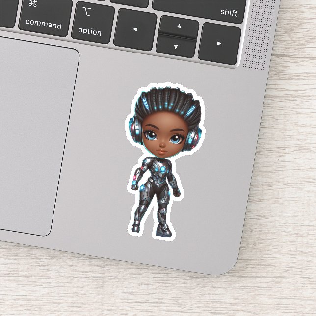 cooles Superheld-Mädchen Aufkleber (Detail)