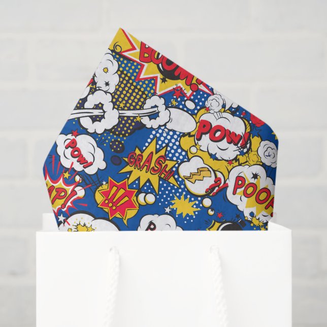 cooles Superheld-Wortart-Muster Seidenpapier (Geschenktüte)