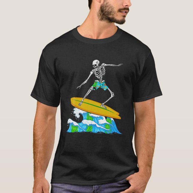 Cooles Surfen für Männer Skelettsurfboa T-Shirt (Vorderseite)