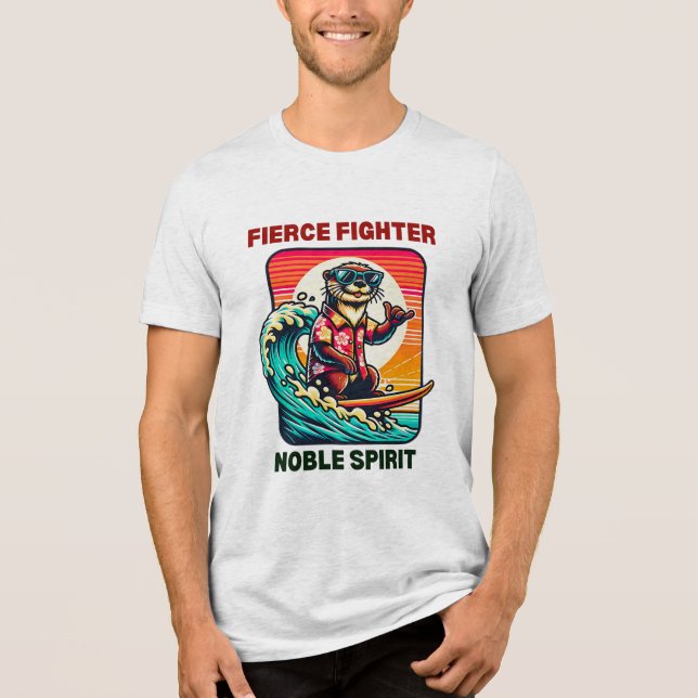 Cooles Surfen Otter im hawaiianischen Shirt (Vorderseite)