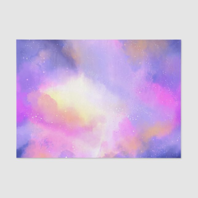 Cooles Surreal Space Clouds Watercolor-Design Seidenpapier (Vorderseite)
