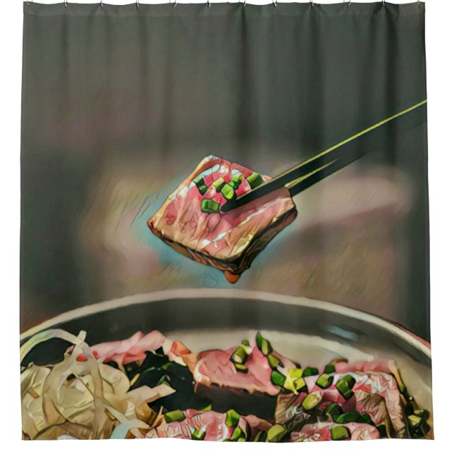 Cooles Sushi Duschvorhang (Vorderseite)