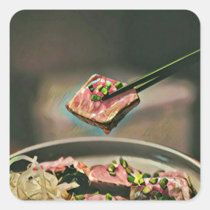 Cooles Sushi-Geschenk Quadratischer Aufkleber