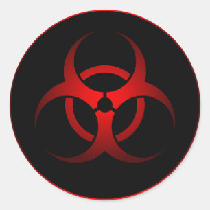 Cooles Symbol für Red & Black Chemical Biogefähr Runder Aufkleber