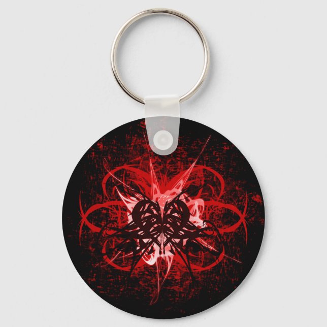 Cooles Symbol für Rot und Schwarz Schlüsselanhänger (Vorderseite)
