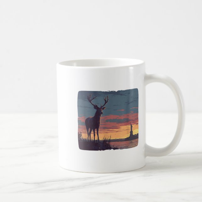 Cooles symbolisches Hirsch mit Freiheitskostüm Kaffeetasse (Rechts)