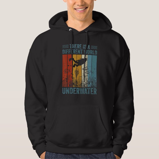 Cooles Tauchen im Vintagen Stil Hoodie (Vorderseite)
