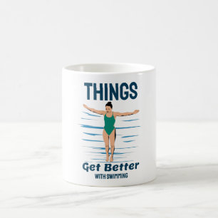 Cooles Tauchen - Schwimmen macht das Leben besser Kaffeetasse