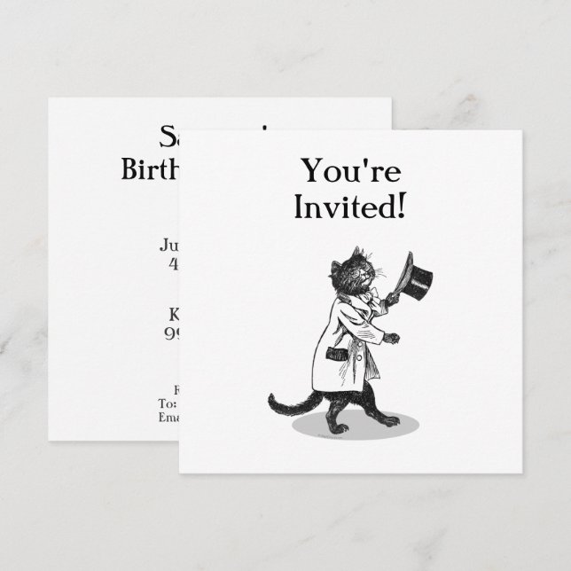 Cooles Template für die Cat-benutzerdefinierten Ei Einladung (Vorne/Hinten)