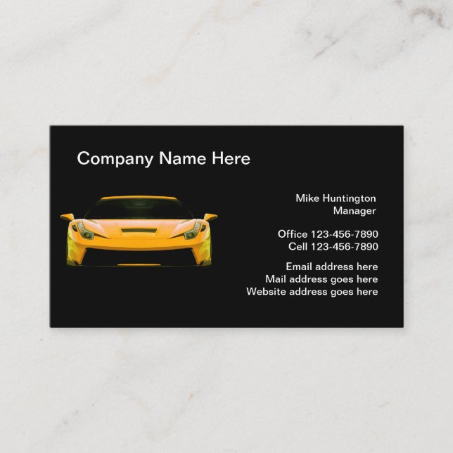 Cooles Thema Automotive Modern Visitenkarte (Vorderseite)