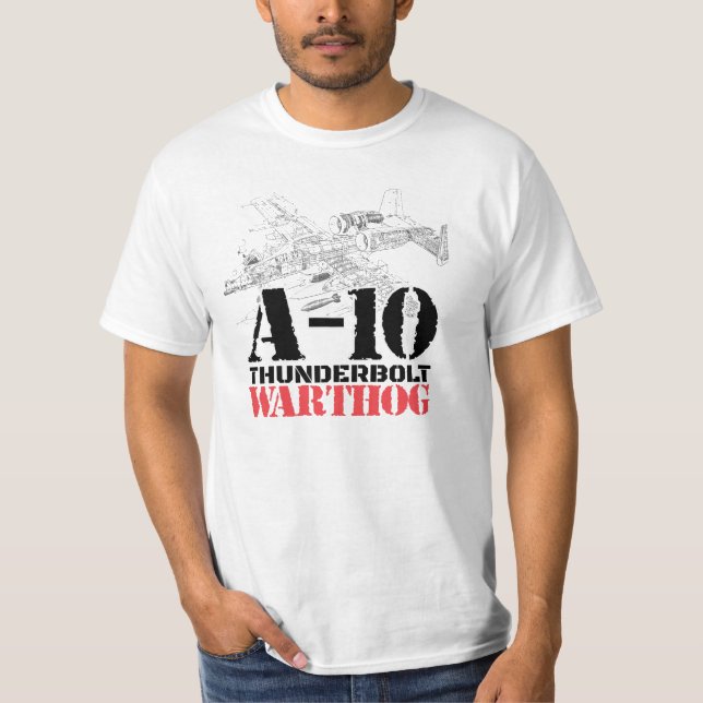 Cooles Thunderbolt A-10 Warthog Flugzeug-Diagramm T-Shirt (Vorderseite)